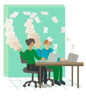 Dos personas con documentos