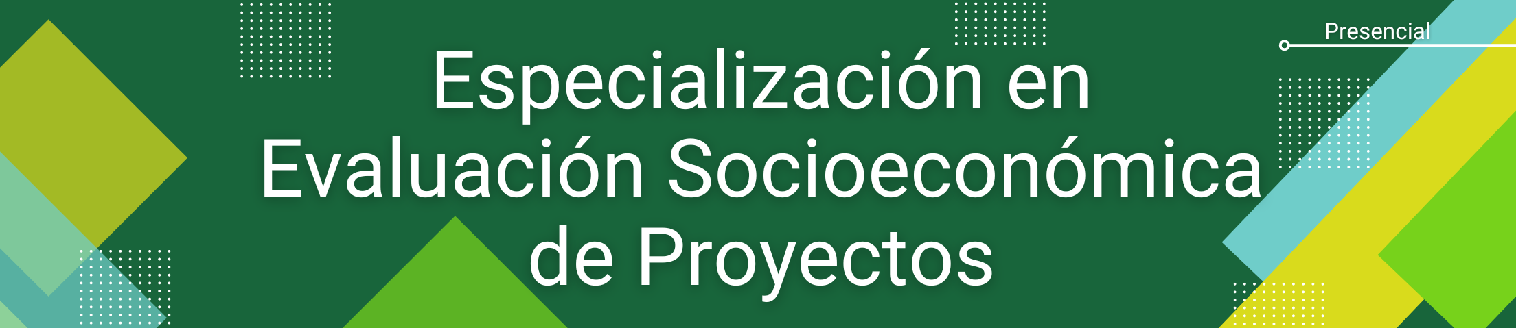 Banner inicial del programa. Especialización en Evaluación Socioeconómica de Proyectos.