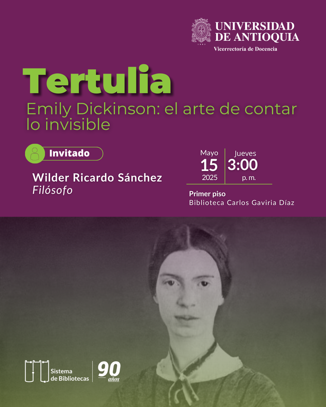 Tertulia, Emily Dickinson: el arte de nombrar lo invisible