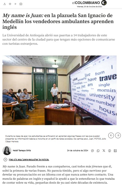 Nota en el Periódico El Colombiano