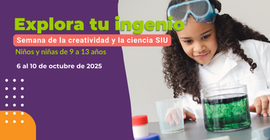 texto "hablemos de ciencia" fondo azul 