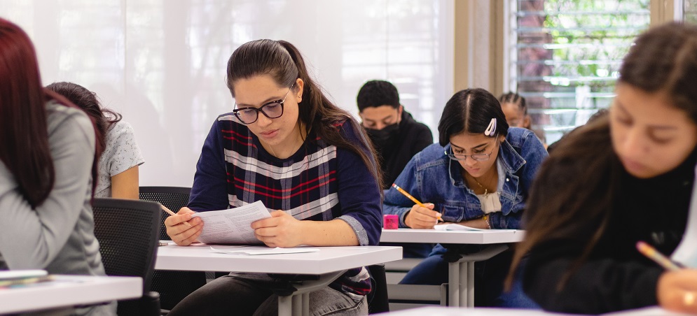 Fotografías mujeres estudiando en la UdeA