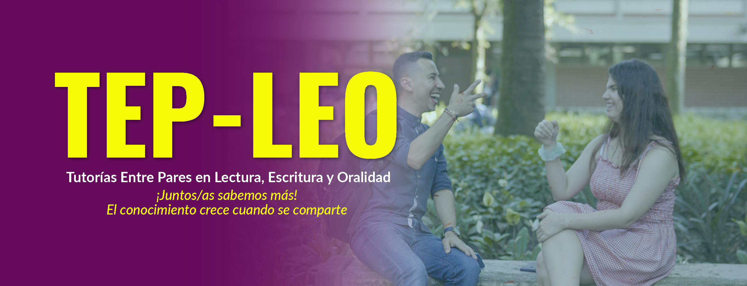 Banner horizontal que dice: TEP-LEO- Tutoría entre pares en lectura, escritura y oralidad.