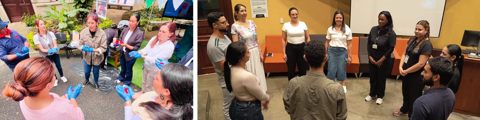 Personal de la Facultad de Medicina siendo partícipes de las actividades promovidas por el área de SST